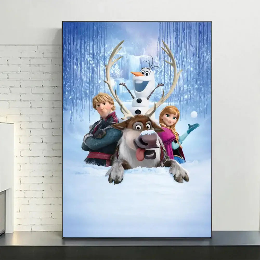 Pink floral disney frozen elsa canvas diamond painting bedroom art