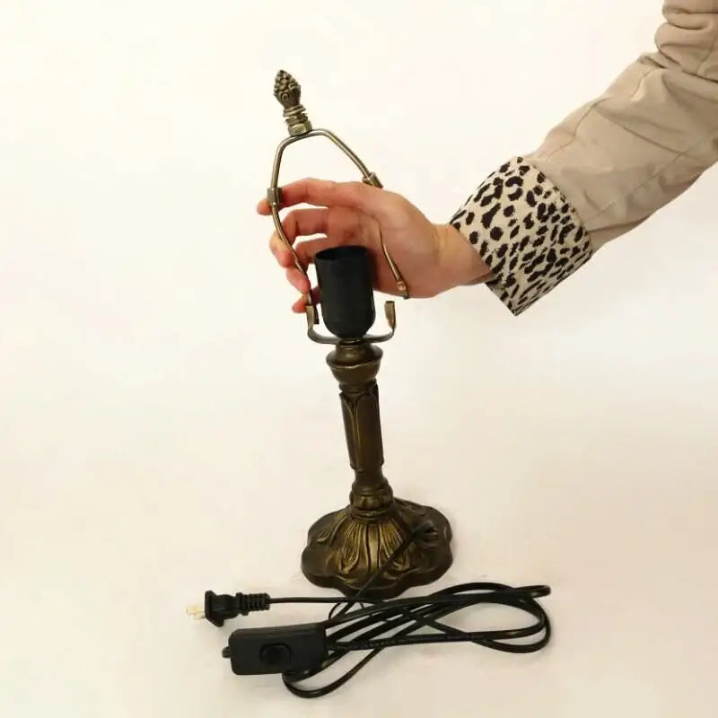 Retro baroque led table lamps stained glass bedroom desk lights