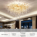 Elegant gold crystal chandelier for living room with branching arms