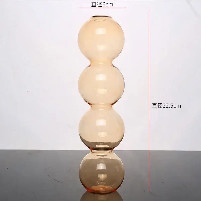 Modern colorful stacked glass vase set living room decor