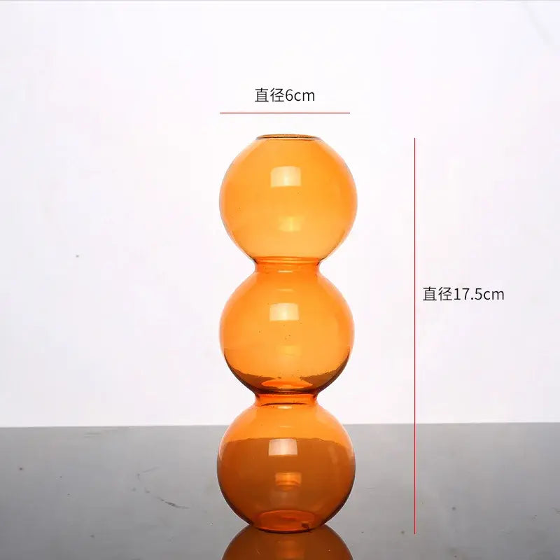 Modern colorful stacked glass vase set living room decor