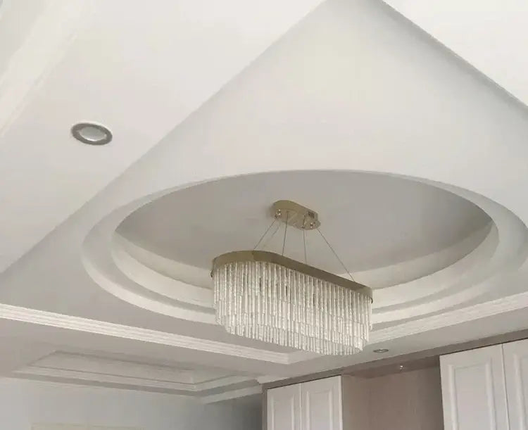 Modern gold luster crystal chandelier dining room pendant light