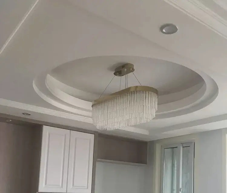 Modern gold luster crystal chandelier dining room pendant light