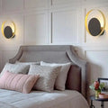 Modern gold & gray circular wall sconces – living room modern wall light