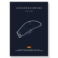 Hockenheimring circuit canvas painting blue german flag living room