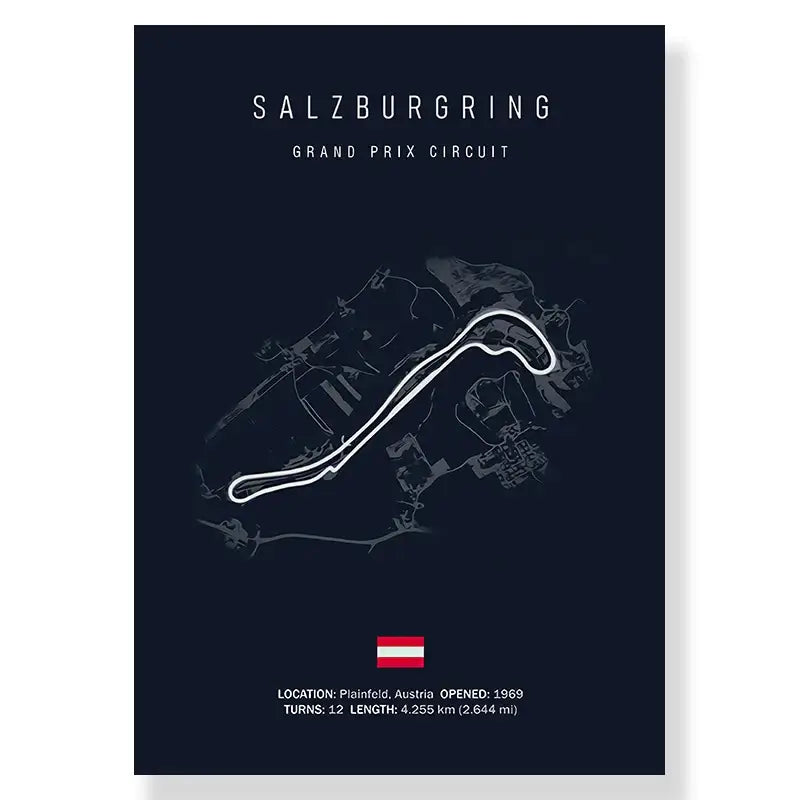 Minimalist dark blue & white salzburgring circuit canvas living room art
