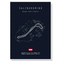 Minimalist dark blue & white salzburgring circuit canvas living room art