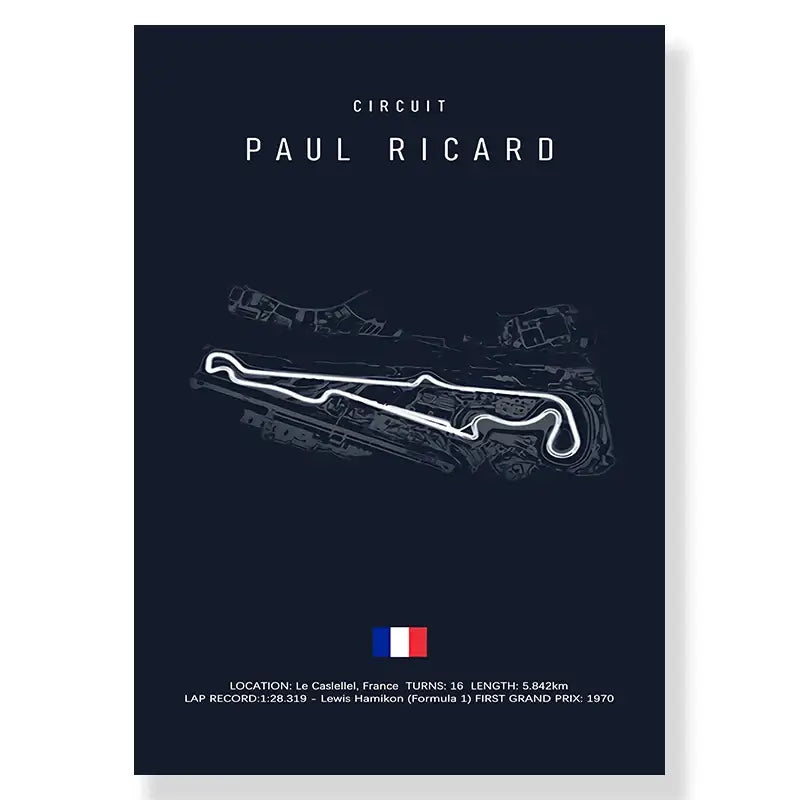 Spa francorchamps racing track dark blue canvas art living room
