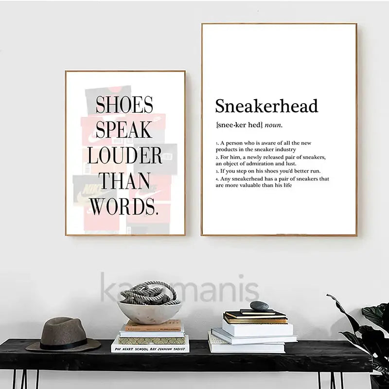Colorful sneaker box canvas wall art bedroom minimalist poster