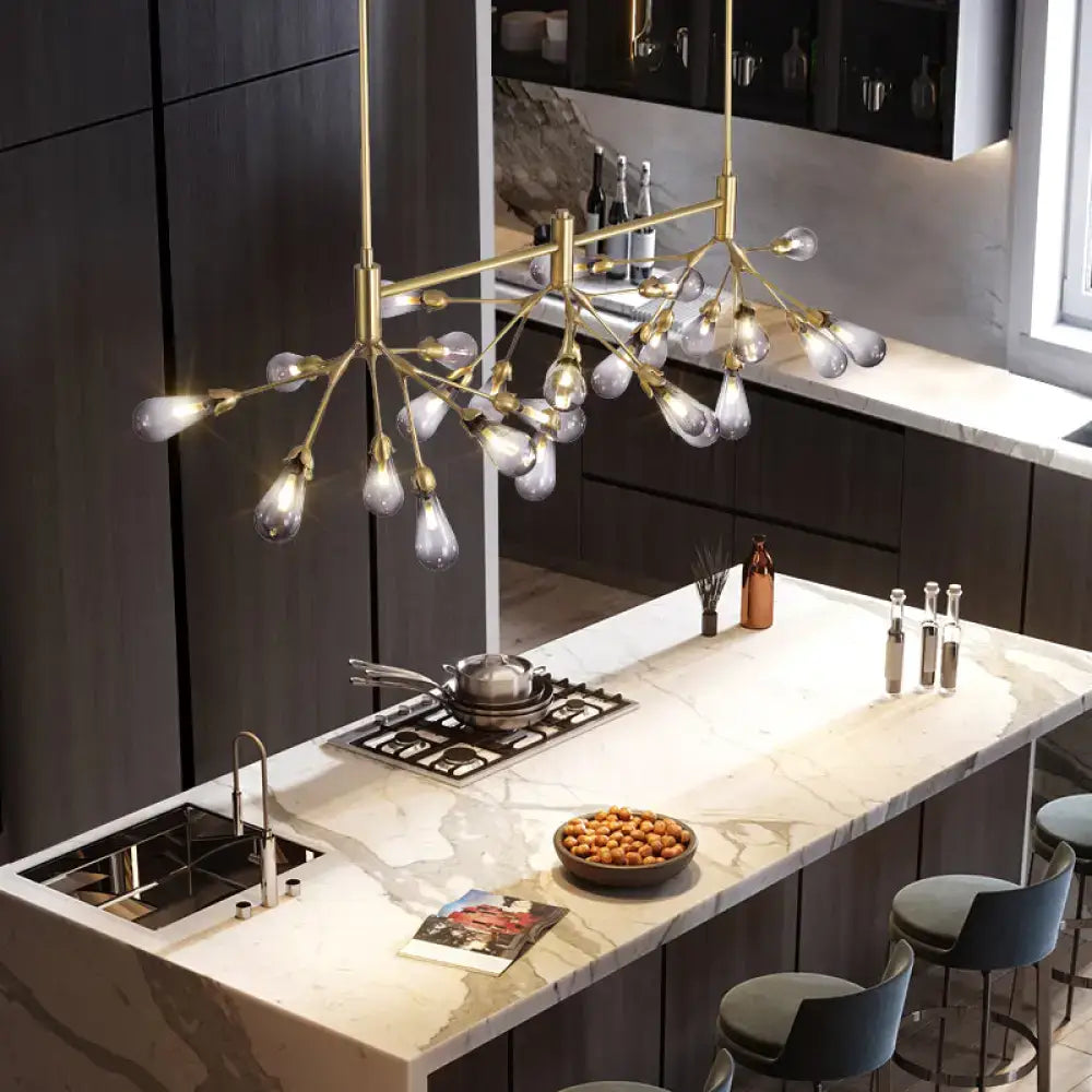 Postmodern brass finish firefly suspension light dining room chandelier