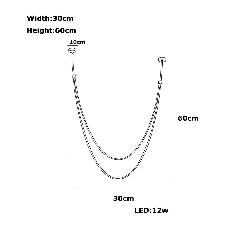 Modern flexible leather belt led chandelier living room pendant light