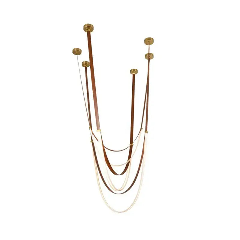 Modern flexible leather belt led chandelier – living room pendant