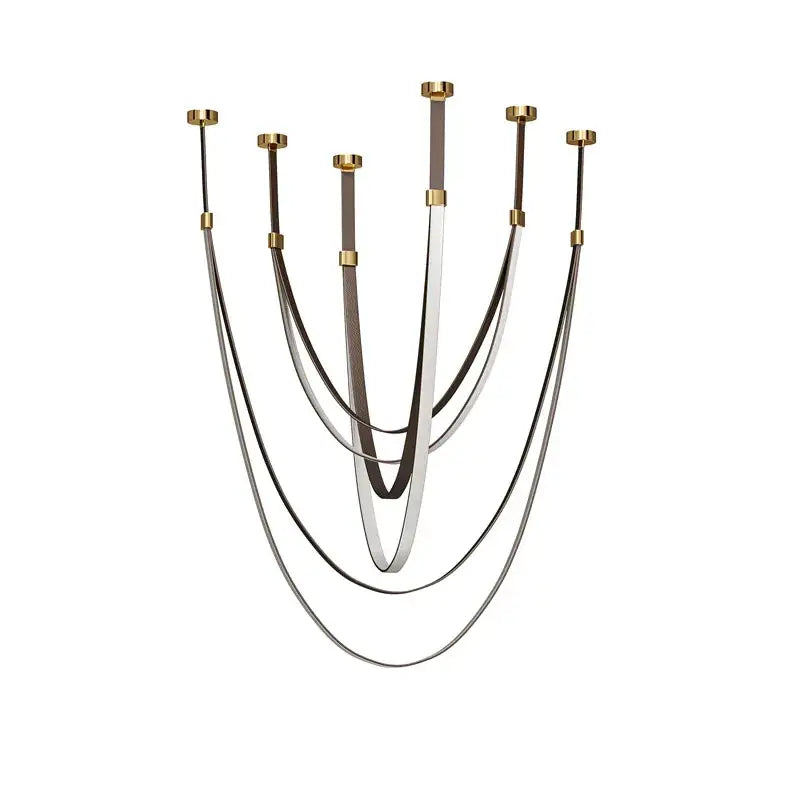Modern flexible leather belt led chandelier – dining room pendant light