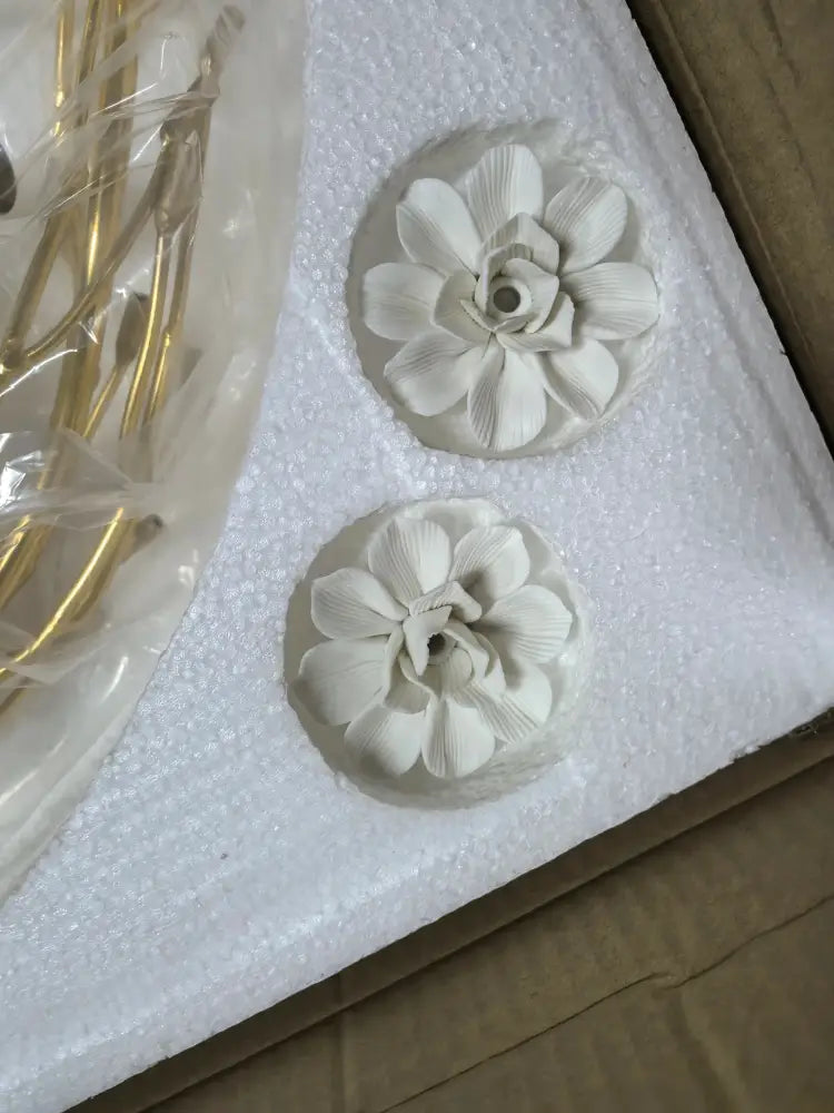 Modern french white flower ceramic chandelier dining room light