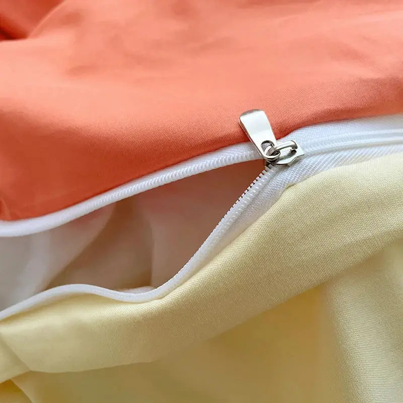Orange & cream solid color quilt set – bedroom plush comforter