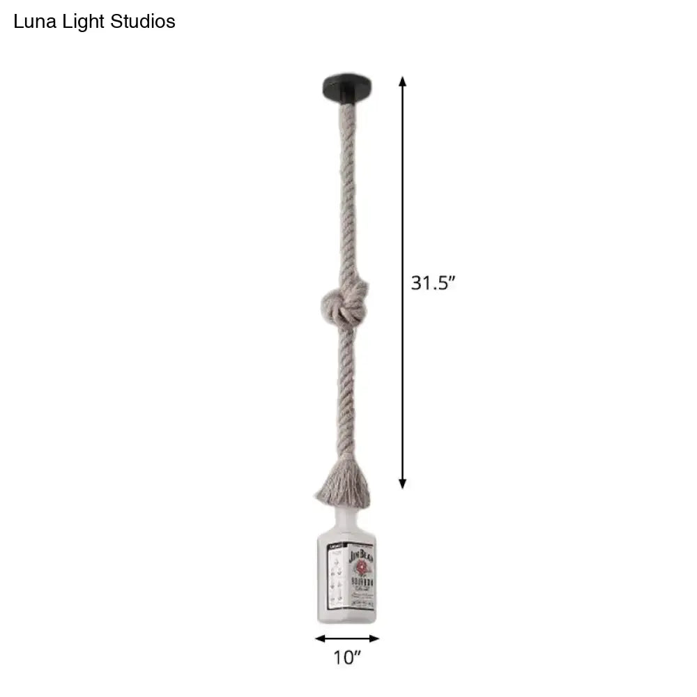 Loft black wine bottle frosted white glass pendant – restaurant light
