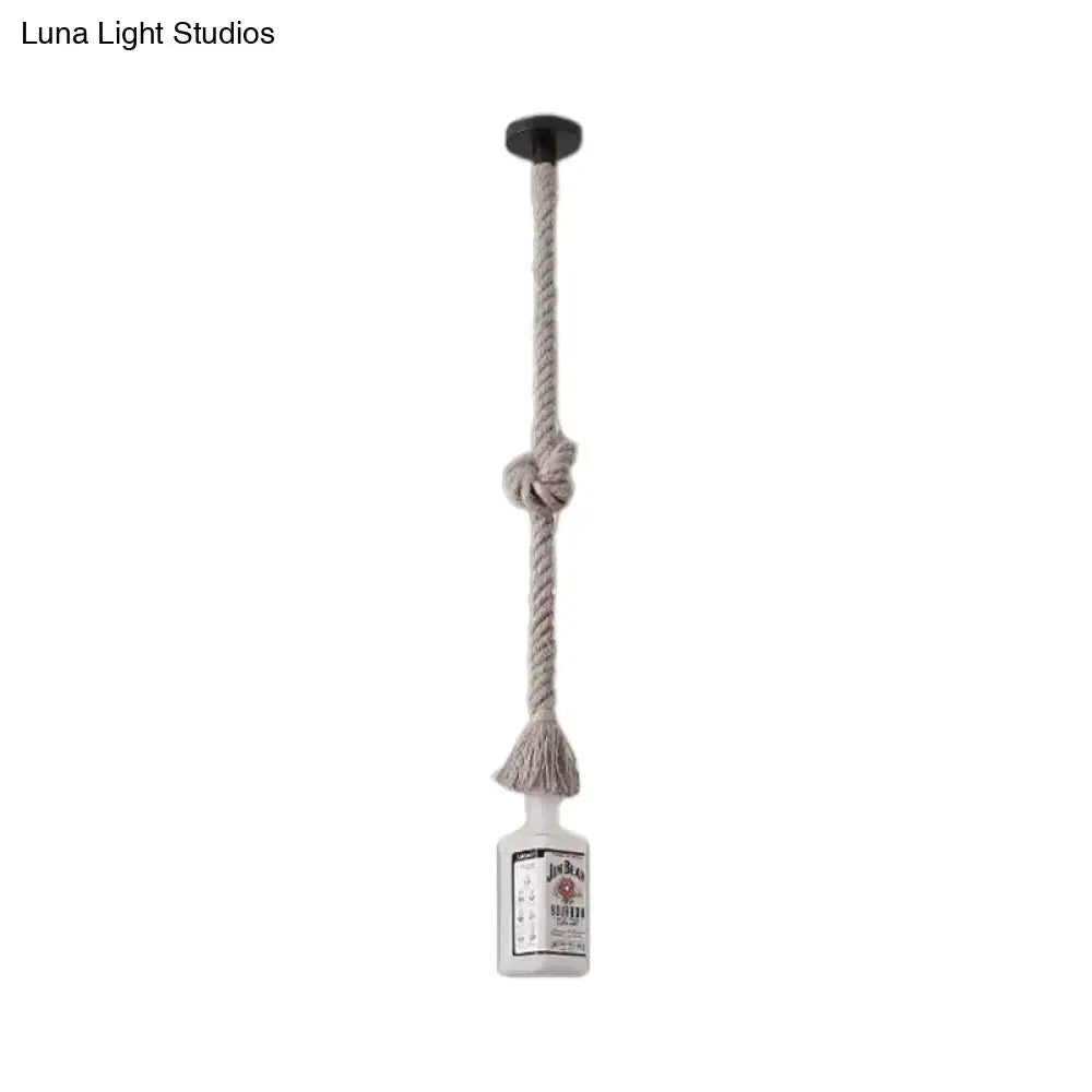 Loft black wine bottle frosted white glass pendant – restaurant light