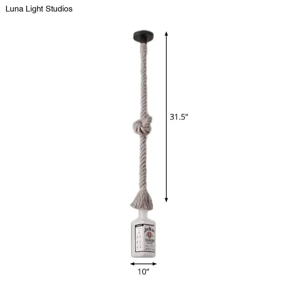 Loft black wine bottle frosted white glass pendant – restaurant light
