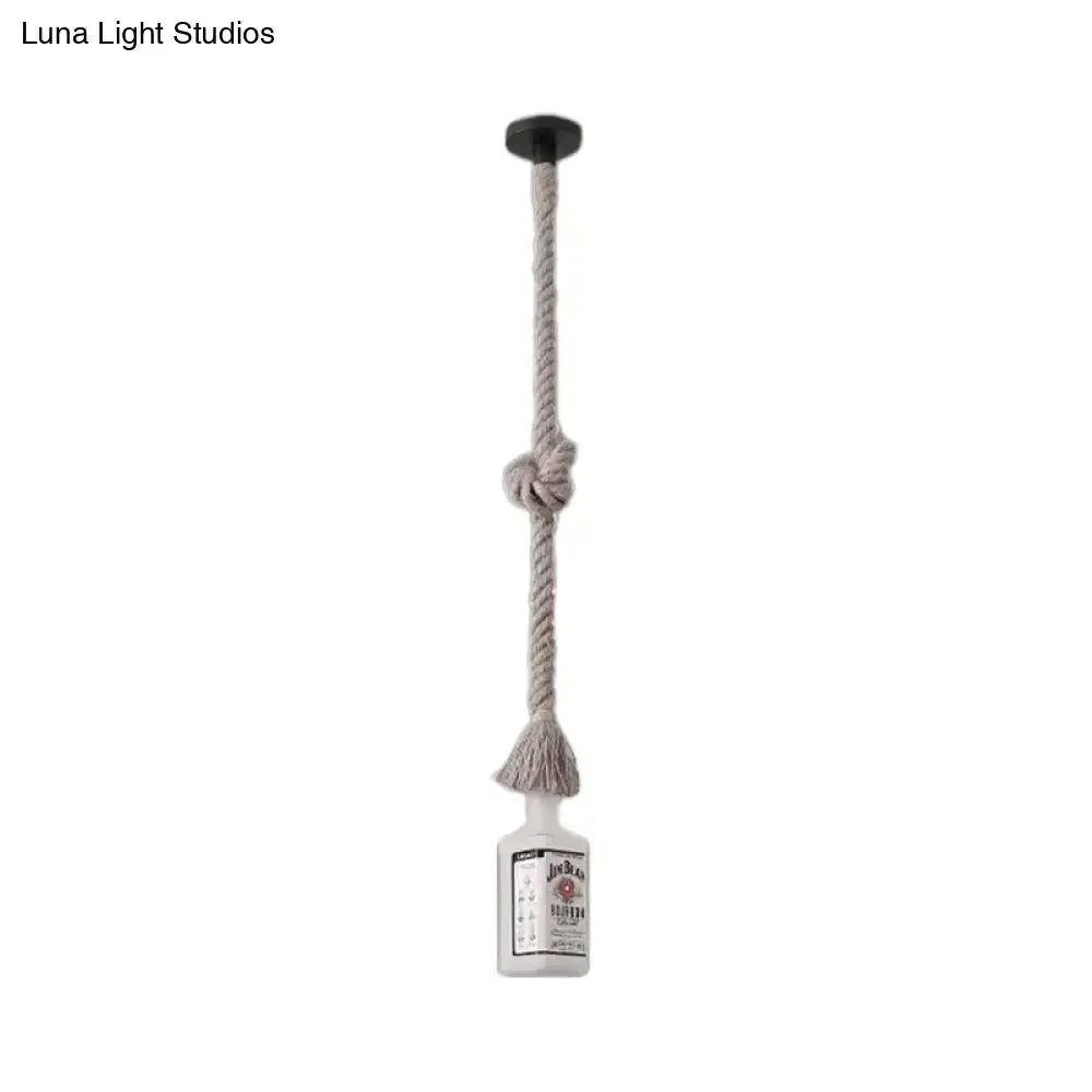 Loft black wine bottle frosted white glass pendant – restaurant light