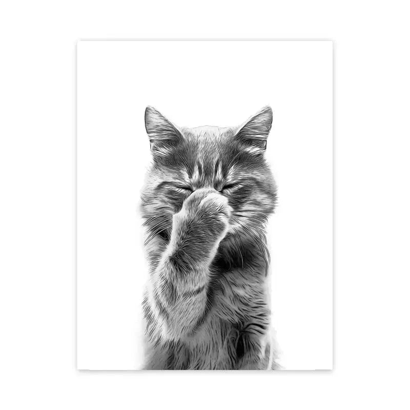 Pig shower black and white animal bathroom wall art