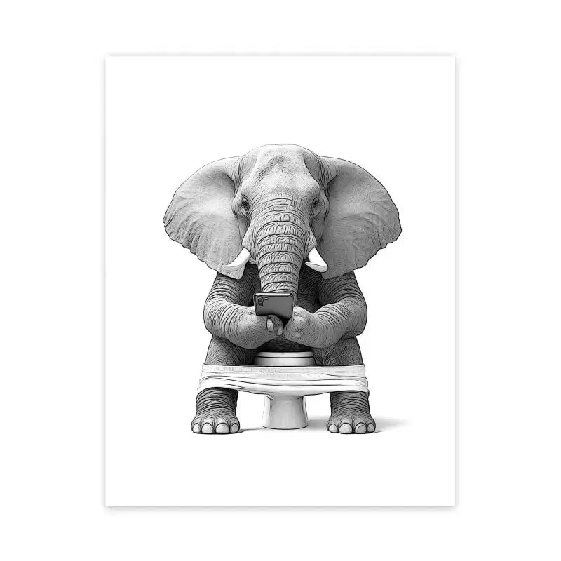 Pig shower black and white animal bathroom wall art