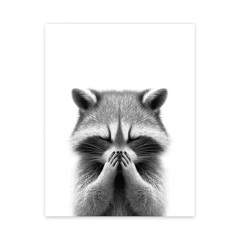 Funny tabby kitten bathroom poster canvas wall art