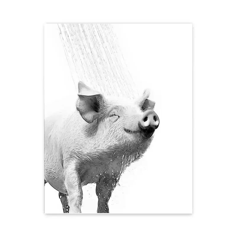 Funny raccoon animal wall art bathroom canvas print