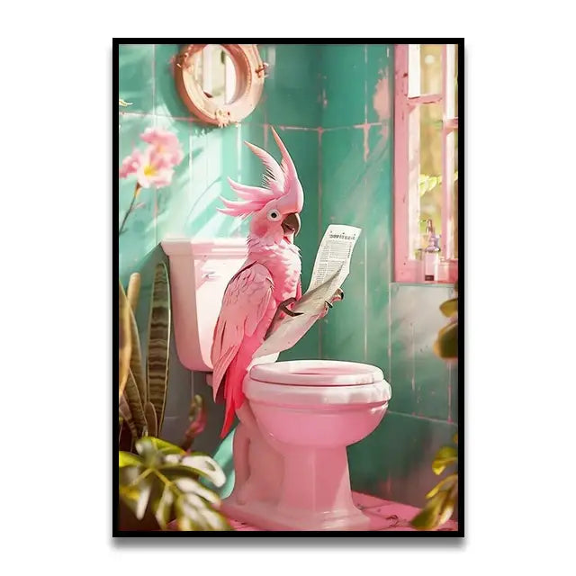 Funny christmas gingerbread man bathroom canvas wall art