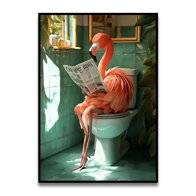 Funny christmas gingerbread man bathroom canvas wall art