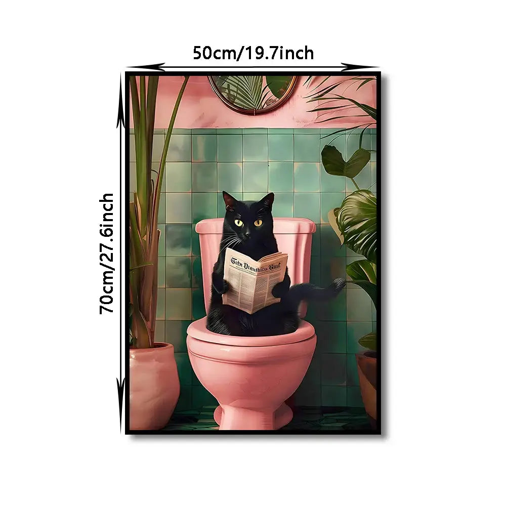 Funny yellow cockatoo reading newspaper wall art bathroom decor