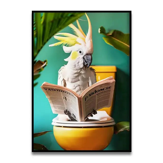 Funny ghost in pink bathtub bathroom canvas wall art