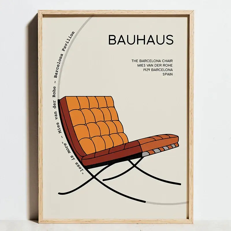 Geometric bauhaus abstract canvas black & white living room wall art
