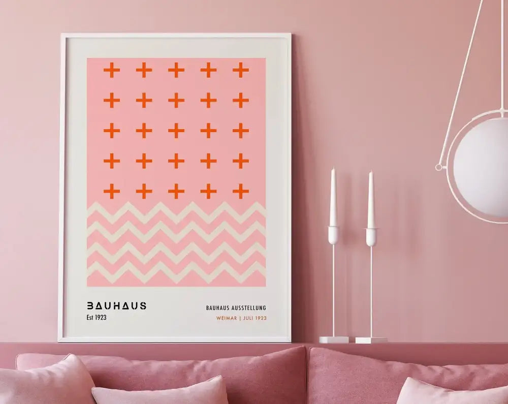 Geometric bauhaus canvas poster – living room wall art