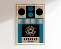 Bauhaus geometric teal & black bauhaus canvas poster living room art
