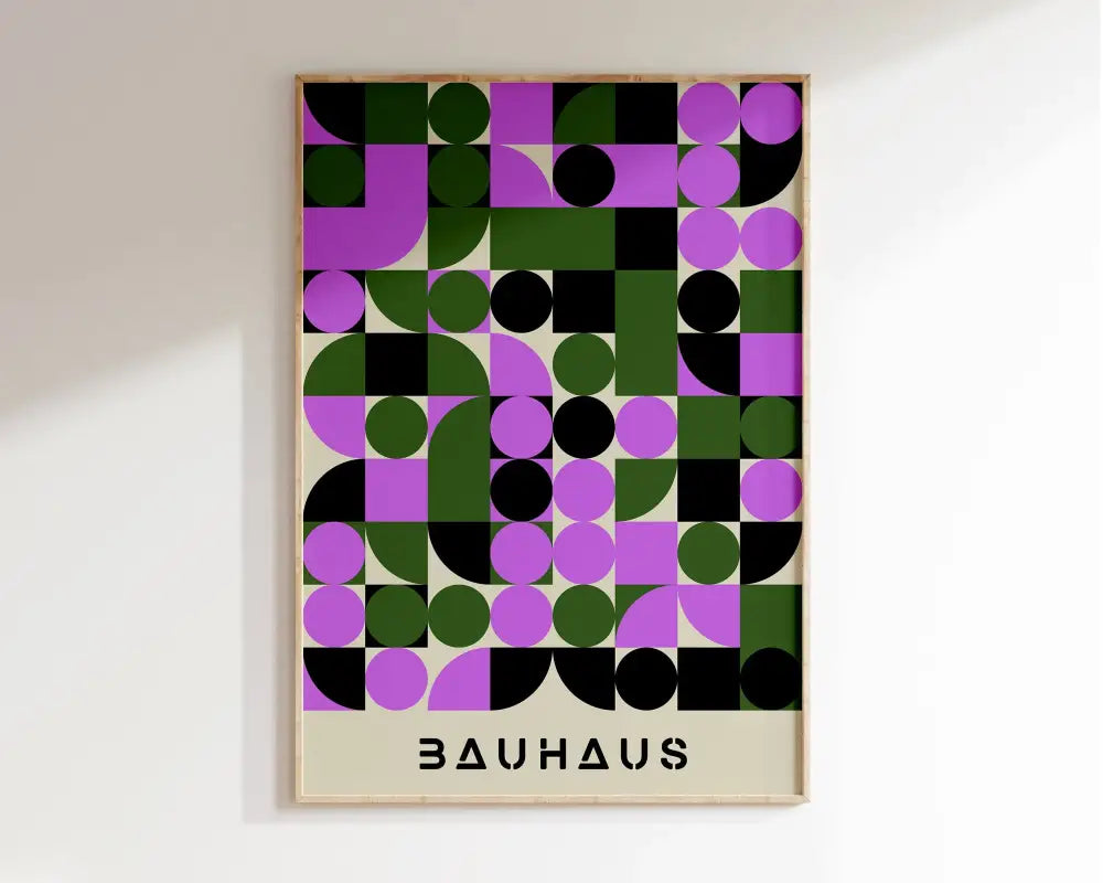 Colorful geometric bauhaus canvas poster living room home decor