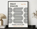 Geometric bauhaus canvas poster black & orange living room art