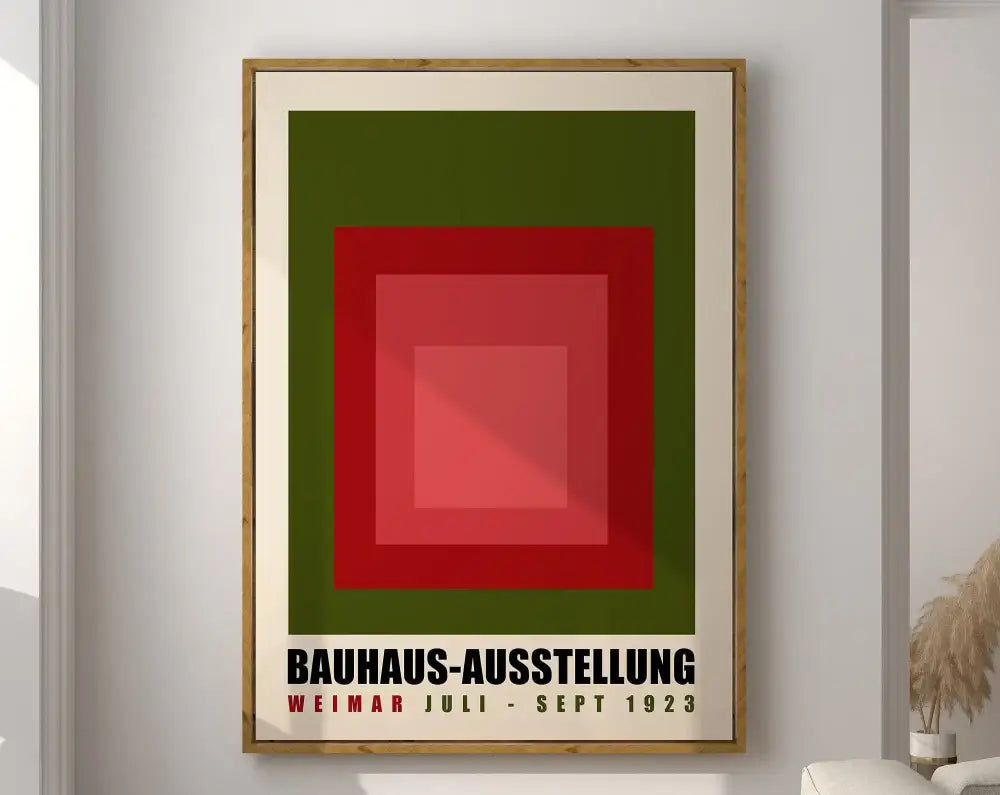 Retro teal & black geometric bauhaus canvas poster living room decor