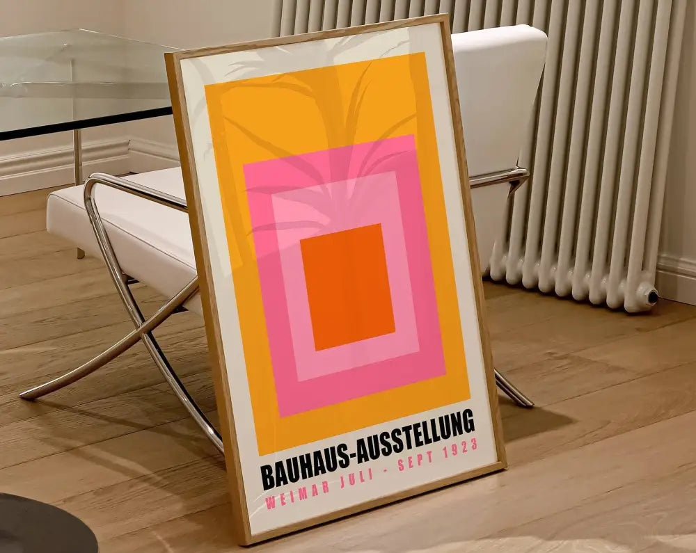Retro geometric bauhaus canvas poster living room wall art