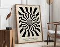 Retro black & cream geometric bauhaus canvas poster living room decor