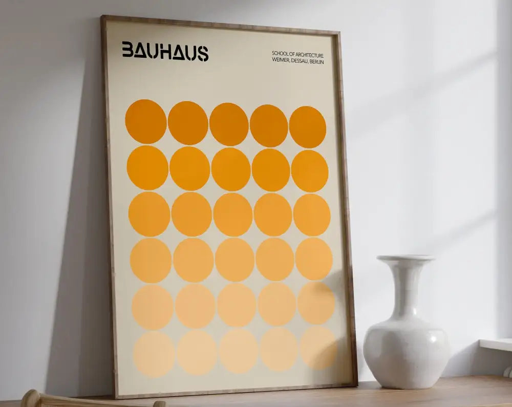 Geometric bauhaus canvas print – living room modern wall art