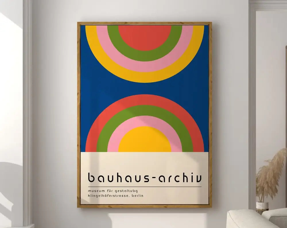 Geometric bauhaus canvas print – living room modern wall art