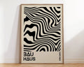 Minimalist black & cream geometric bauhaus canvas wall art living room