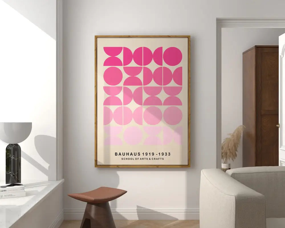 Colorful geometric bauhaus canvas prints – living room wall decor