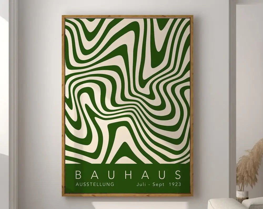 Geometric bauhaus canvas wall art orange & brown living room decor