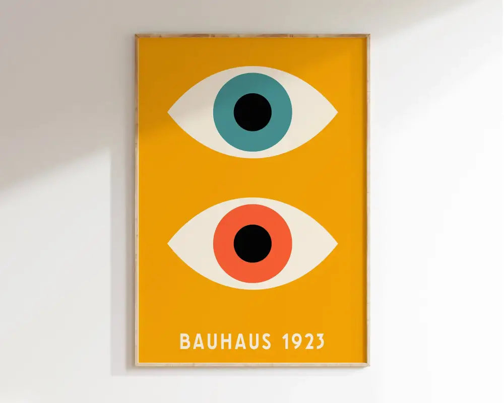 Pastel geometric bauhaus canvas wall art for living room