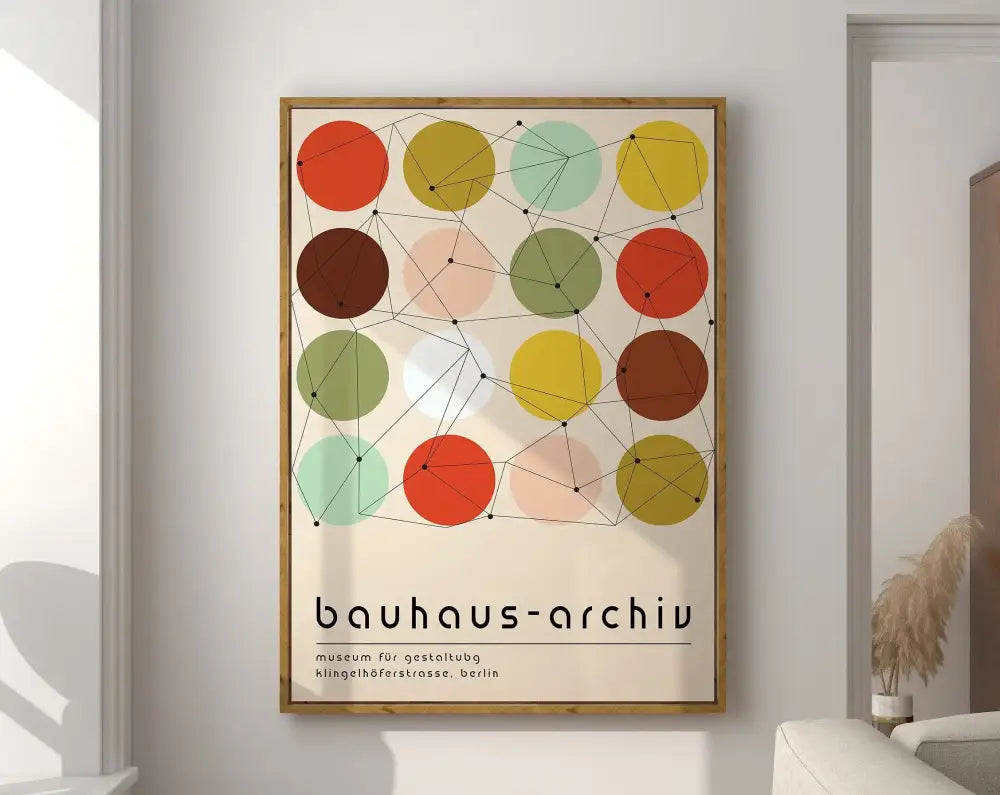 Bauhaus black & white geometric canvas wall art for living room