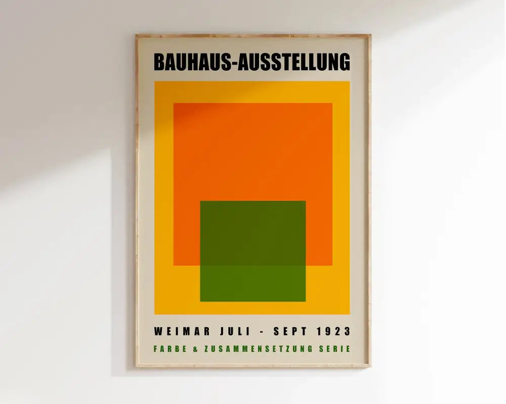 Bauhaus pink & black geometric canvas poster living room wall art