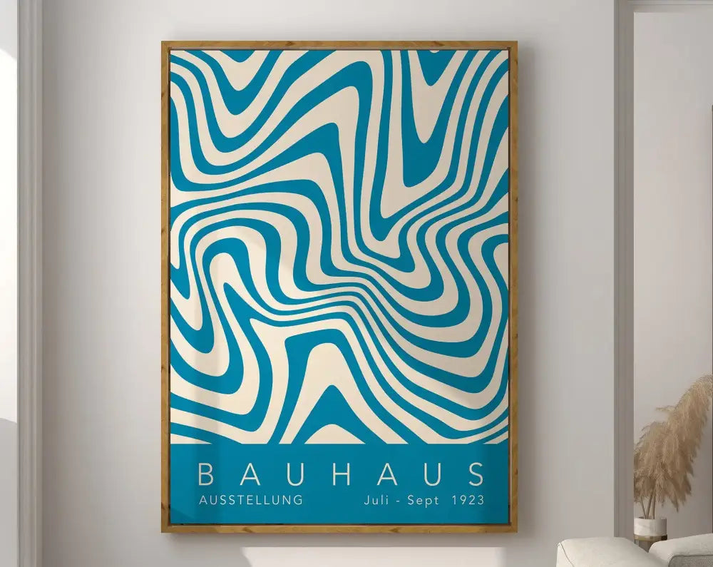 Modernist bauhaus pink & orange geometric canvas poster living room