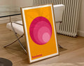 Modernist bauhaus pink & orange geometric canvas poster living room