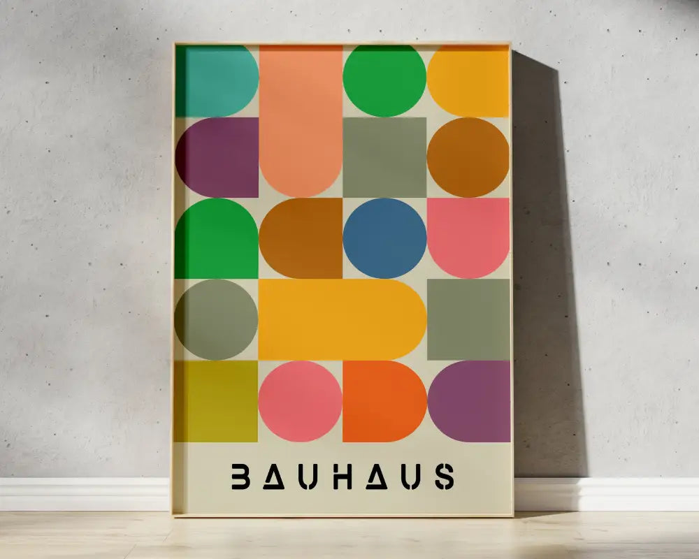 Mid century black & orange geometric canvas wall art living room